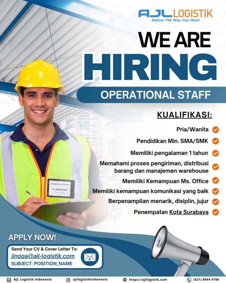Lowongan Kerja Staf Operasional PT AJL Logistik Indonesia Surabaya