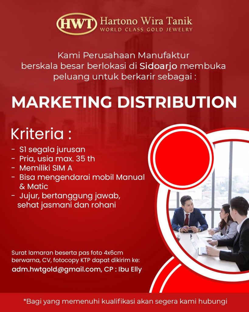 Lowongan Kerja Hartono Wira Tanik Sidoarjo