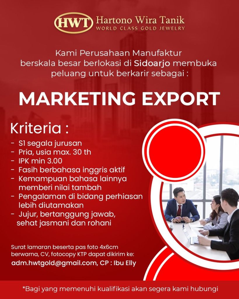 Lowongan Kerja Hartono Wira Tanik Sidoarjo