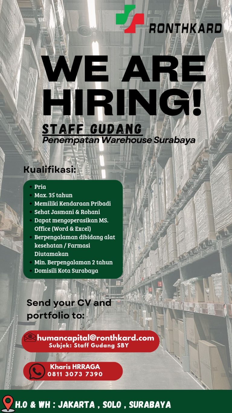 Lowongan Kerja PT Ronthkard Spinetion Indonesia Surabaya